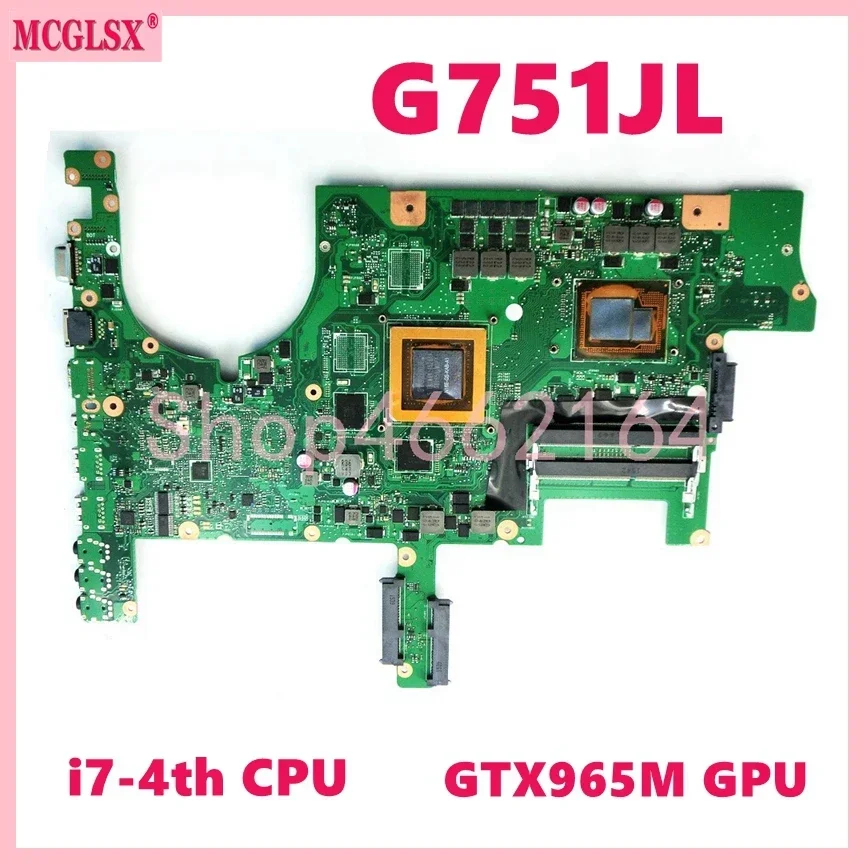 G751J z procesorem i7-4th Gen GTX860M/965M/970M/980M płyta główna dla Asus G751 G751J G751JY G751JT G751JL G751JM płyta główna laptopa