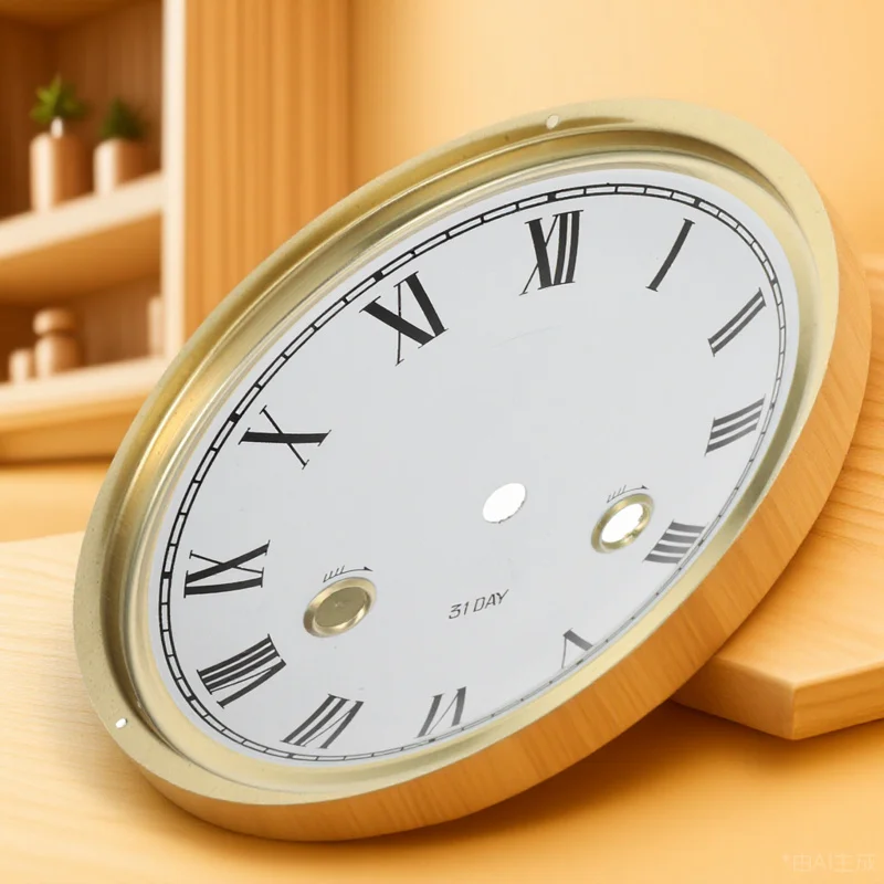

Clock Dial Zinc Alloy Mechanical Round Clock Face Roman Numeral Replacement Insert DIY Craft Kit for Wall Clocks