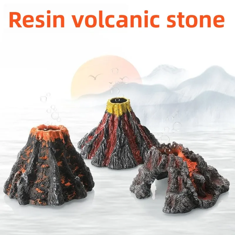 

Aquarium Fish Tank Volcano Hidden Cave Hideout Resin Fish Shrimp Reptile Simulation Landscaping Underground Cave Decorations
