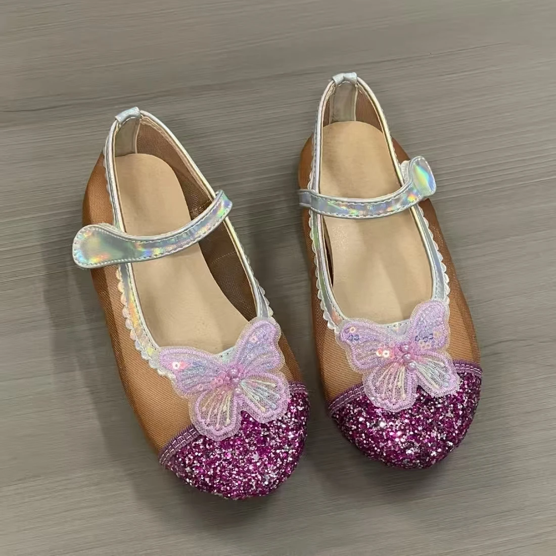 

Jinyu Four Seasons Children's Princess Shoes Fashion Outdoor Dancing Performance Shoes Personalized Mesh Material Women's Shoes