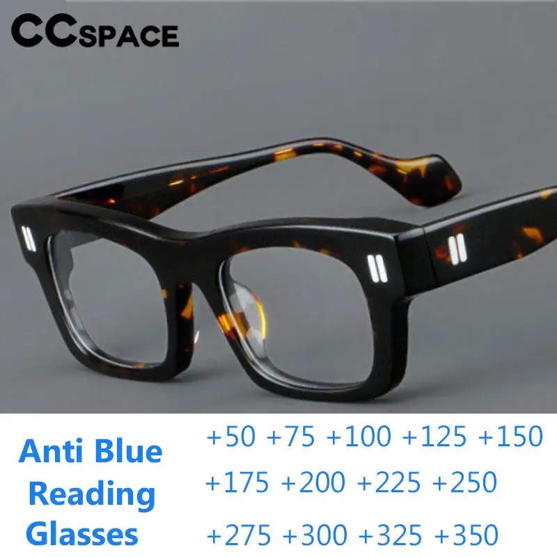 

B57456 Thick Acetate Anti Blue Light Reading Glasses Comfortable Retro Optical Presbyopia Eyeglasses +50+100+150+200+250+300+350