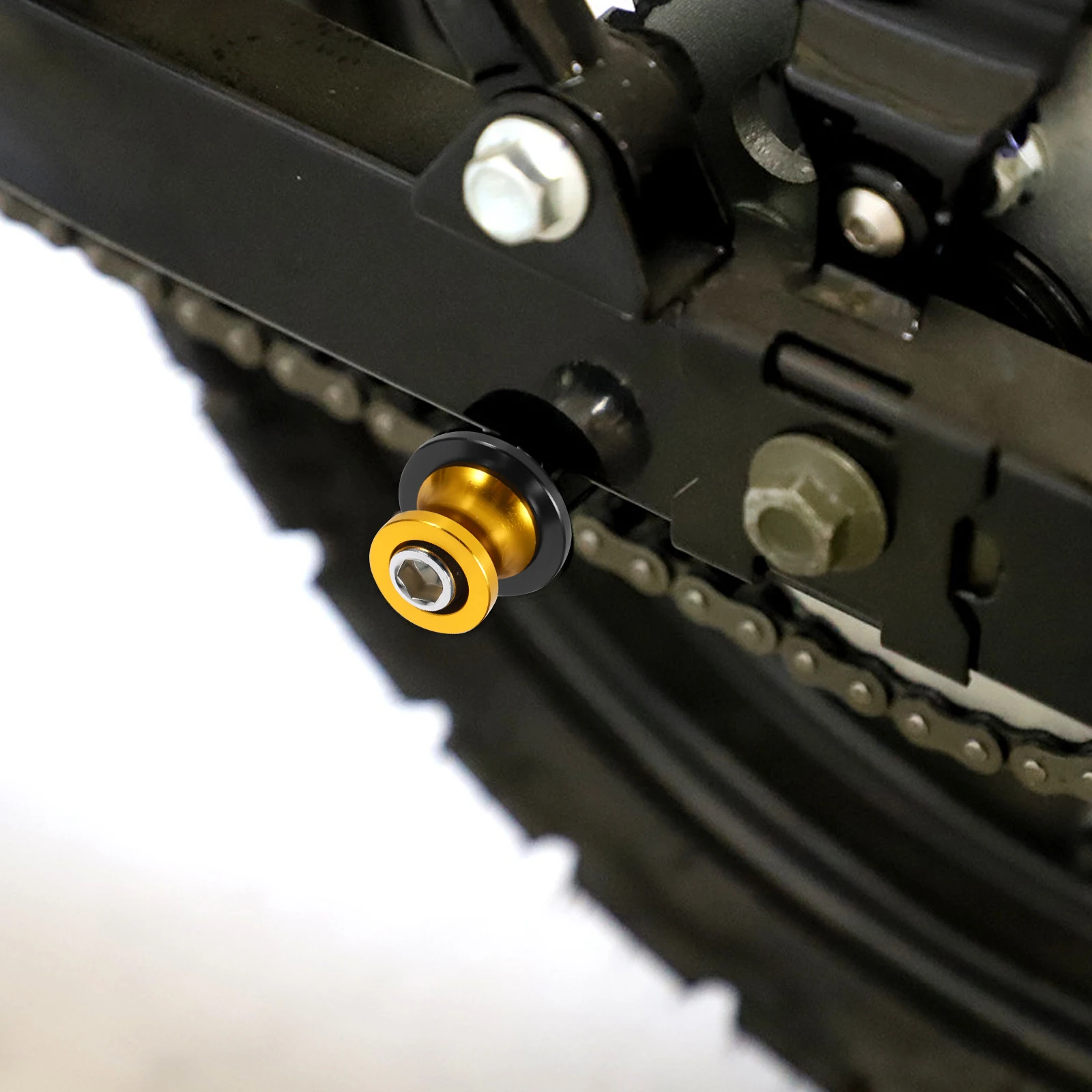

10mm Golden Motorcycle Screw Pair Rear Start Frame Sliders Compatible Durable Material Easy Installation