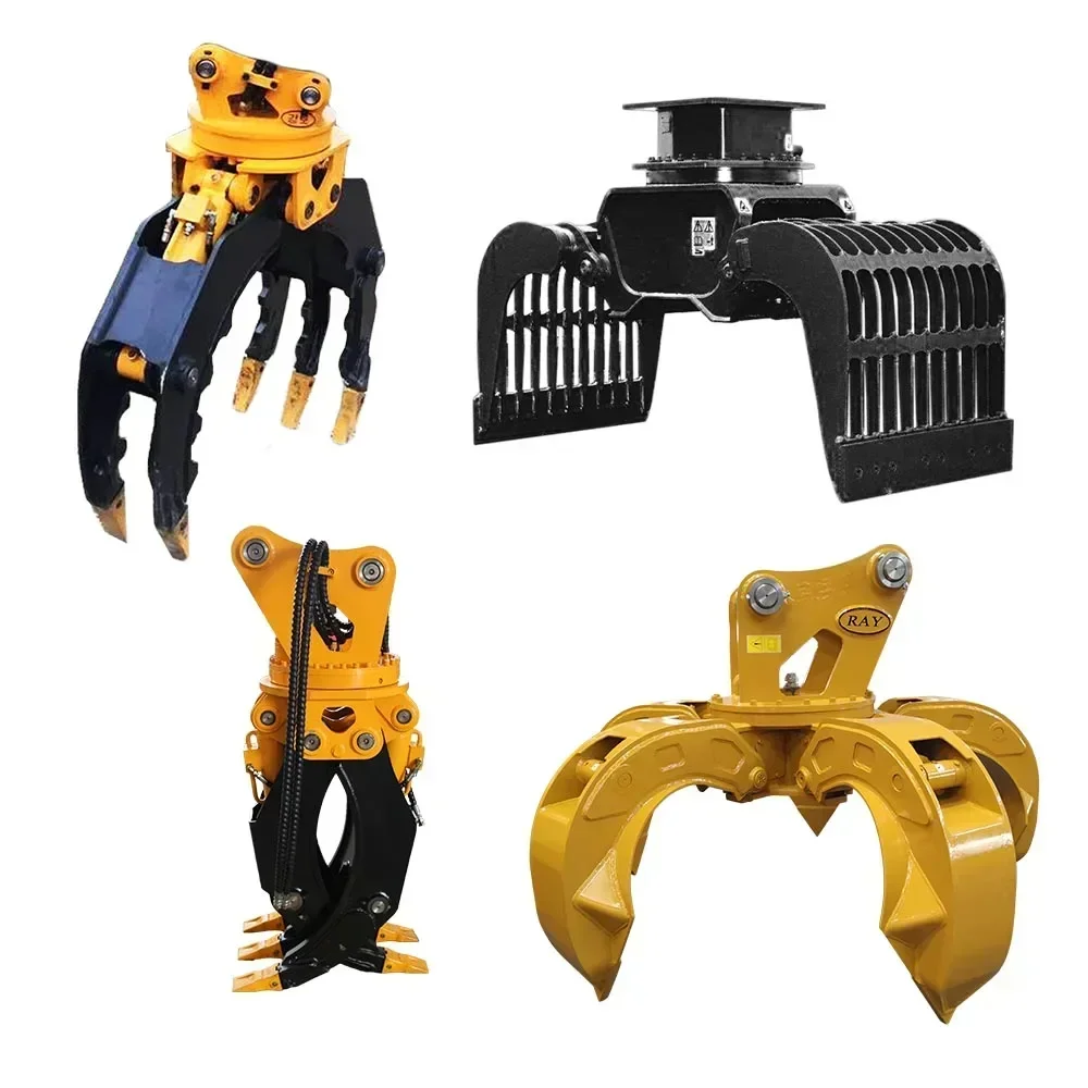 Customized ProductsRotation Orange Peel Grapple Iron Demolition Sorting Grapple Scrap Magnet Lotus Shape Grab For Excavator