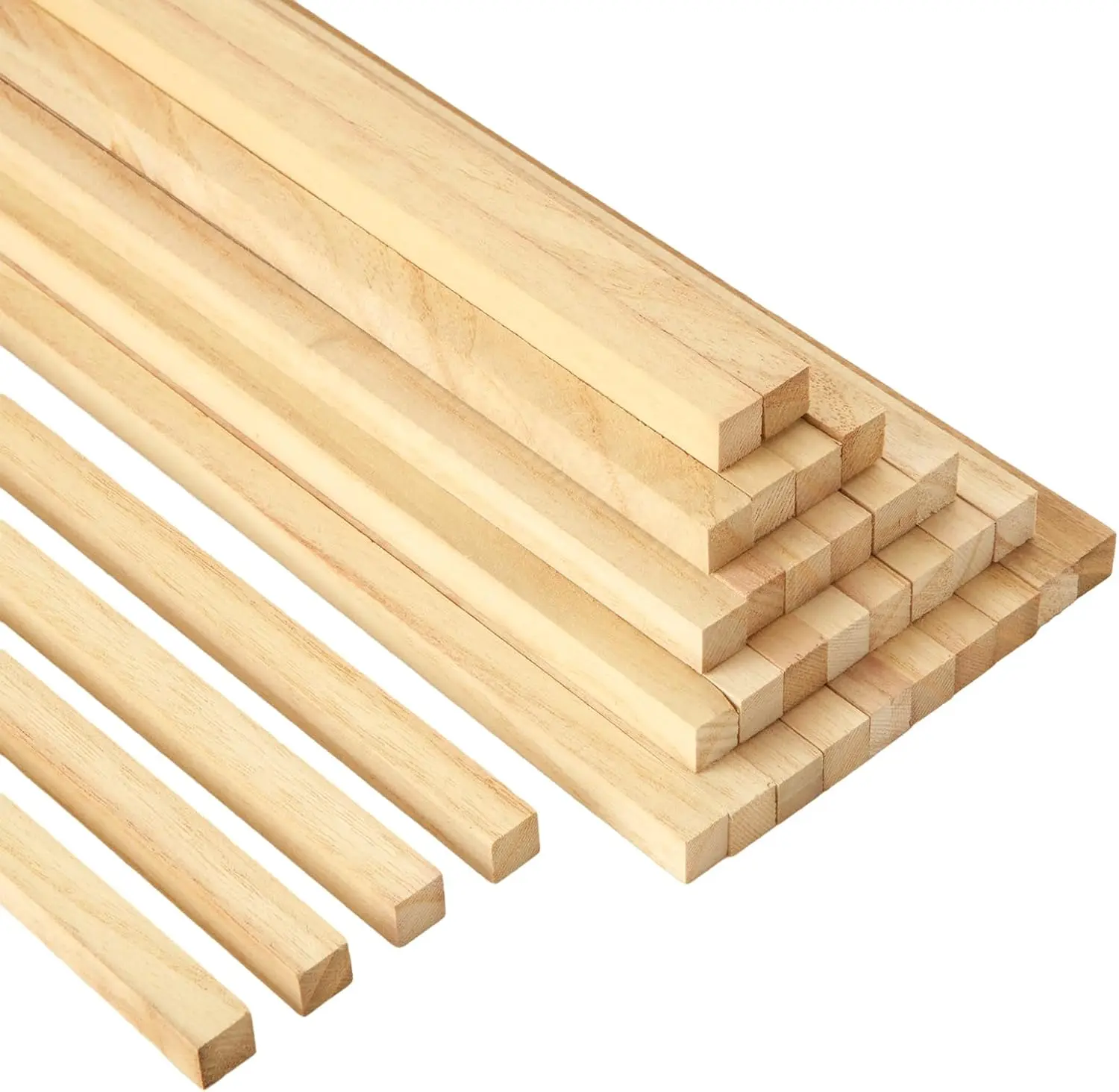 

100 Pcs Wood Square Dowel Rods 1/2 x 12 inch Square Wood Dowels Balsa Sticks Unfinished Pine Hardwood Sticks Crafts DIY Projects