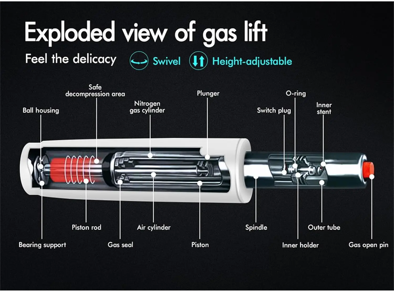 كرسي مكتب شبكي كرسي كمبيوتر دوار مع إمالة وتعديل الارتفاع، كرسي مكتب تنفيذي مريح مع مدمج #4