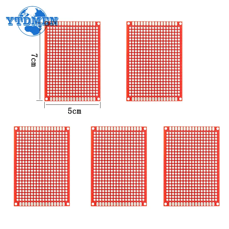 5PCS PCB Board Protoboard Red Double Sided Prototype Board 2x8cm 4x6cm 5x7cm Circuit Boards DIY Electronic Kit