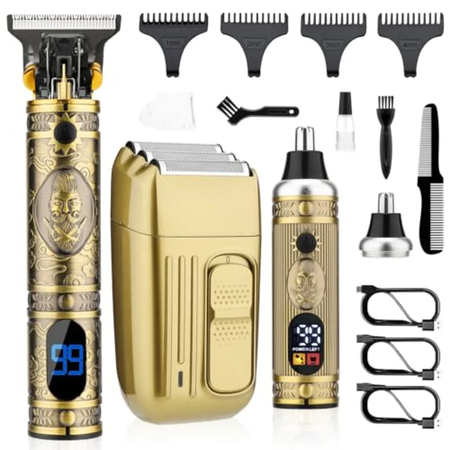 

Professional Hair Trimmer for MenHair Clippers Nose Hair Trimmer Shaver Set Cordless Barber Clippers T-Blade Beard Trimmer Elec