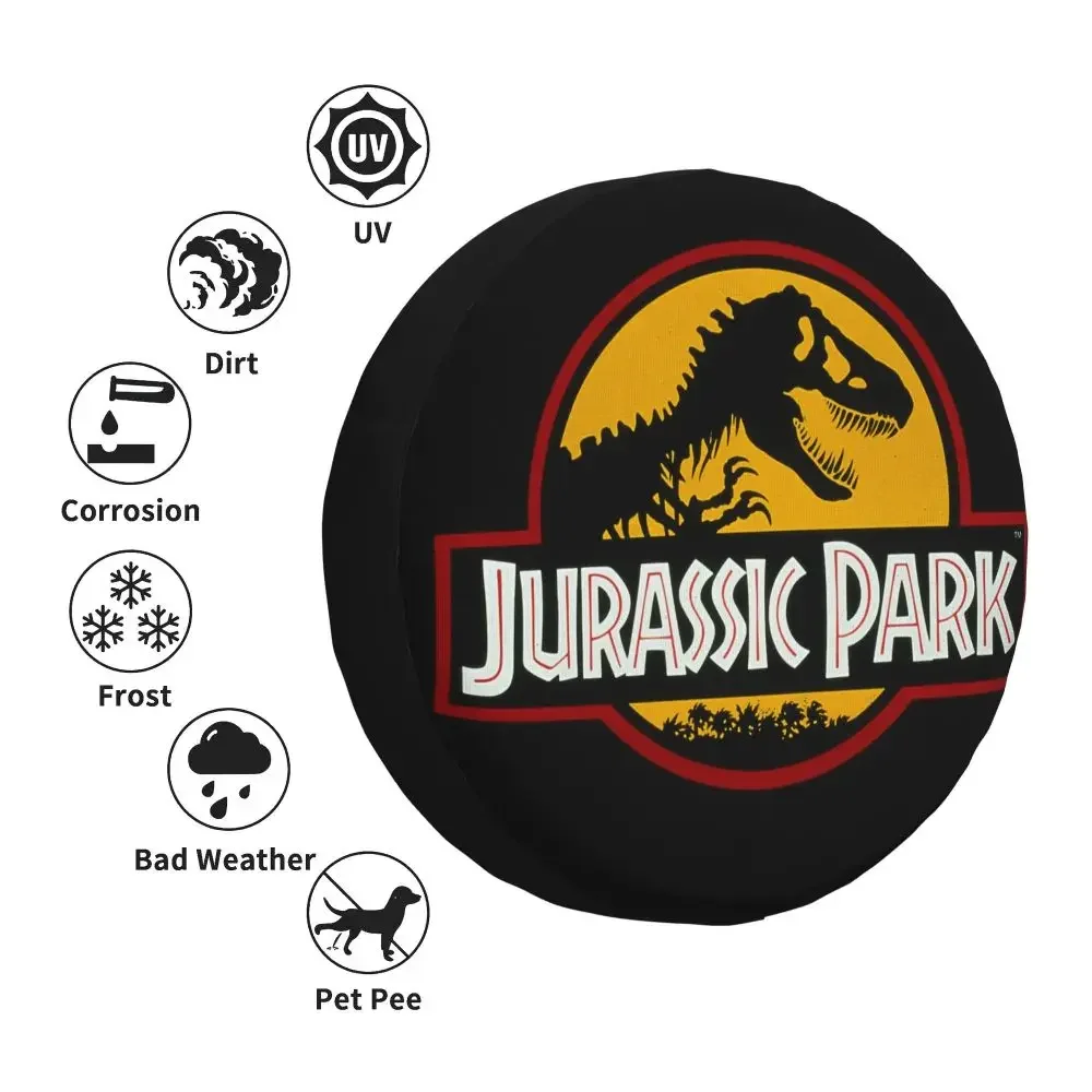 Maßgefertigter Jurassic Park Reserverad-Schutz 4WD 4x4 RV Sci-Fi Dinosaurier für Toyota RAV4 Prado 14" 15" 16" 17" Zoll – Detail 35