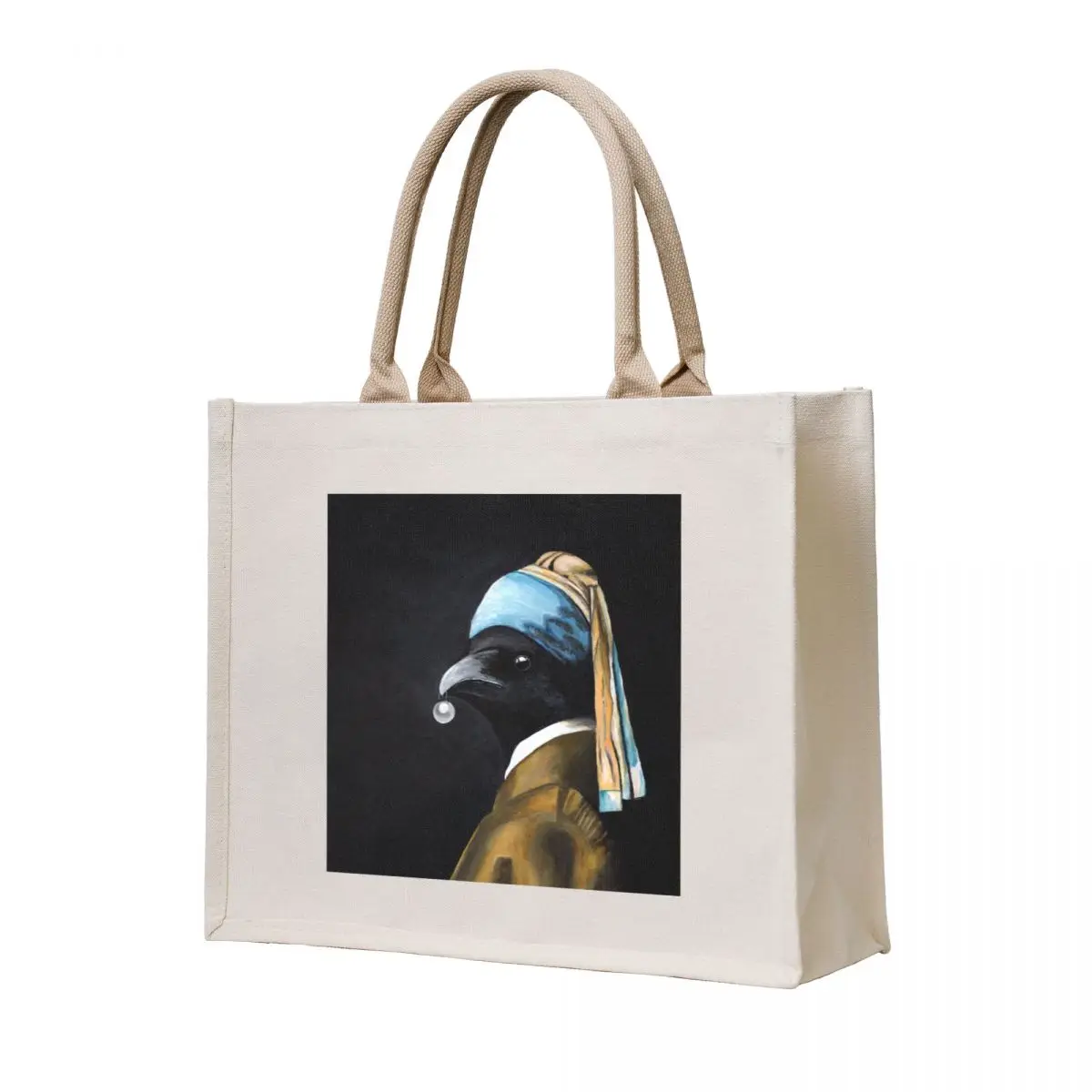 

Crow With the Pearl Earring Tote Bag Custom bag great bag custom tote tote custom