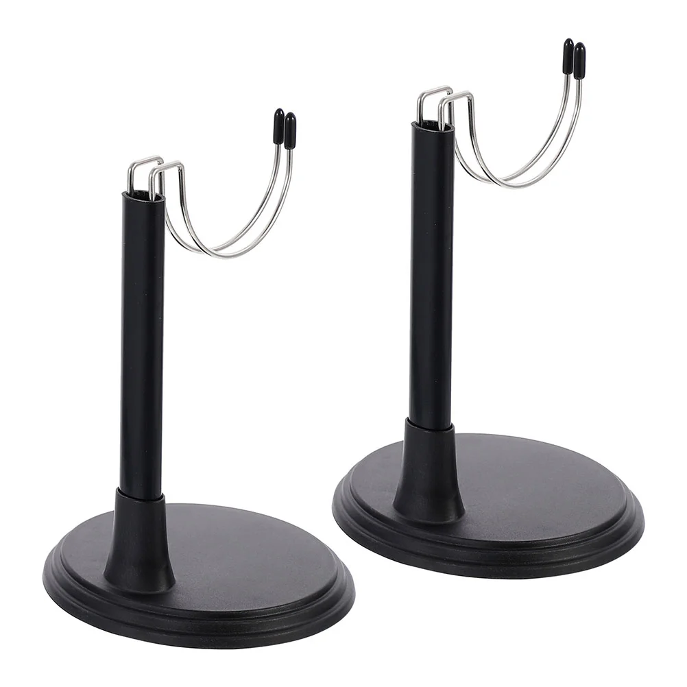 2 Pcs Display Shelves Action Figure Stand Holders Plush Toy Black Model Support Bracket Stands