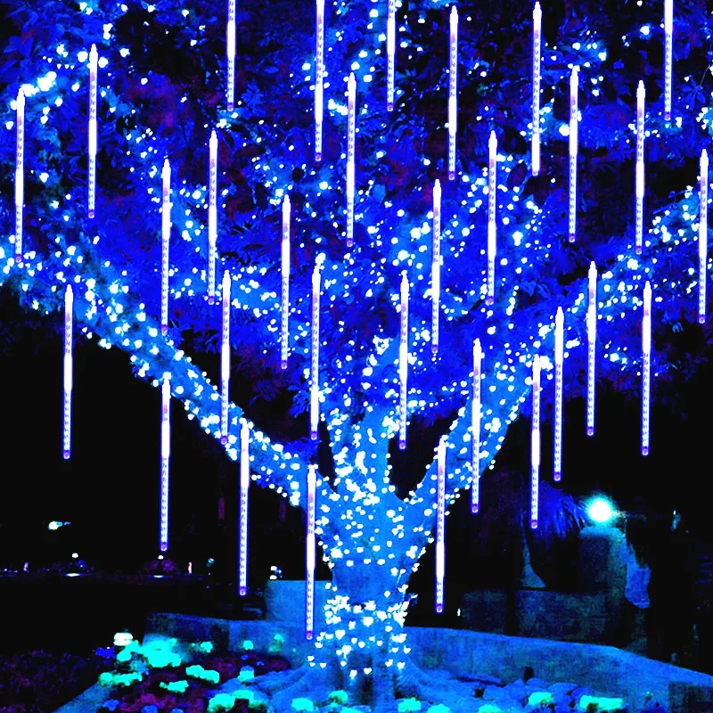 LED Meteor Shower String Light Waterproof Icicle Snow Falling Raindrop String Light halloween Christmas Tree Garland Light 2022