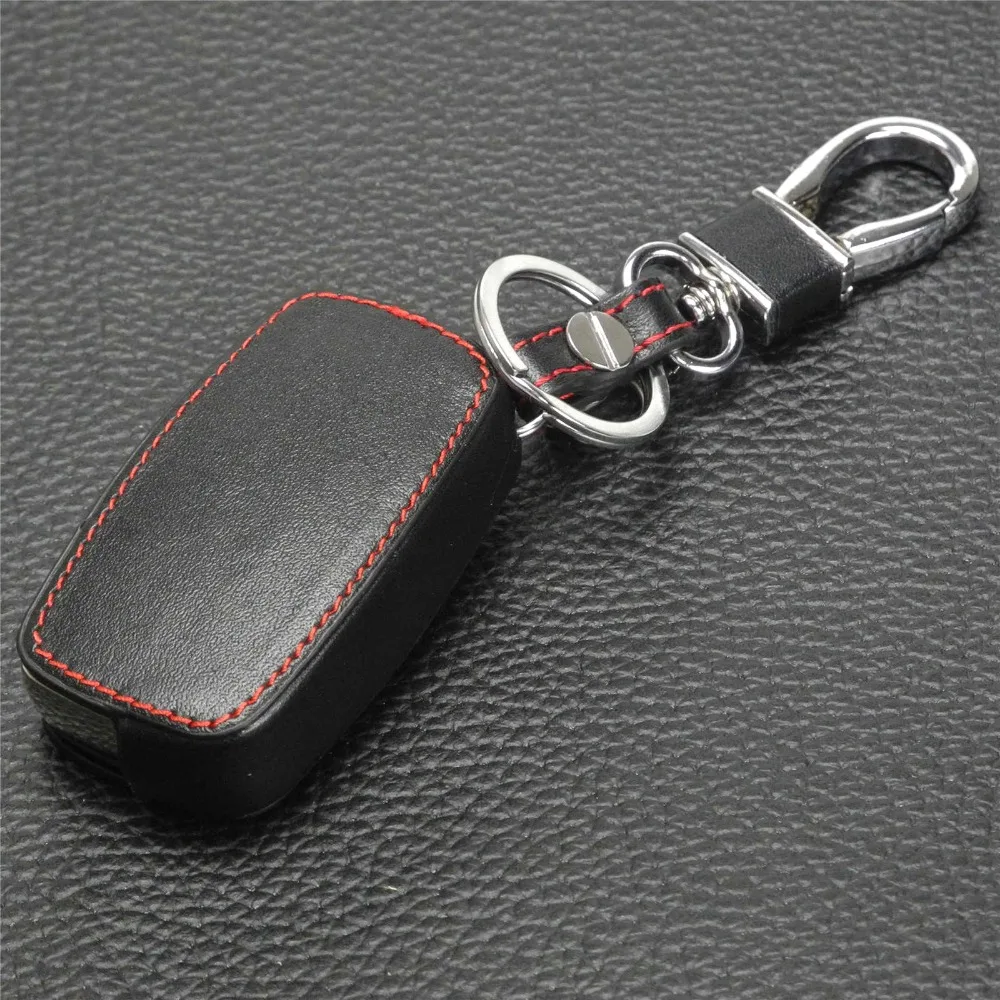 jingyuqin Car Key fob Cover Leather Case for Audi A2 A3 A4 A6 A8 TT for VW Passat Jetta Golf Beetle 3BTN Flip Folding Protect