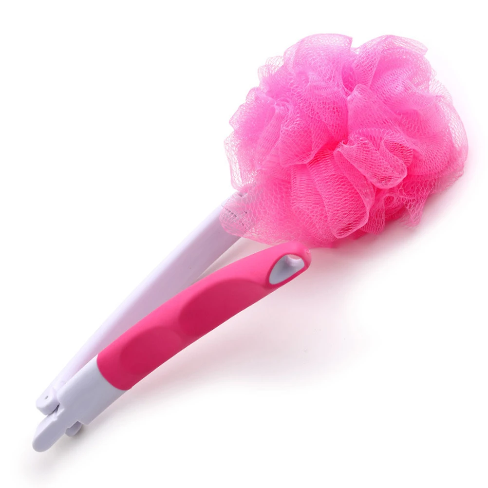 

1 set Long Handle Bath Brush 1 Handle Foldable Shower Sponge Accessories Deep Clean Body Scrubber Back Bristle