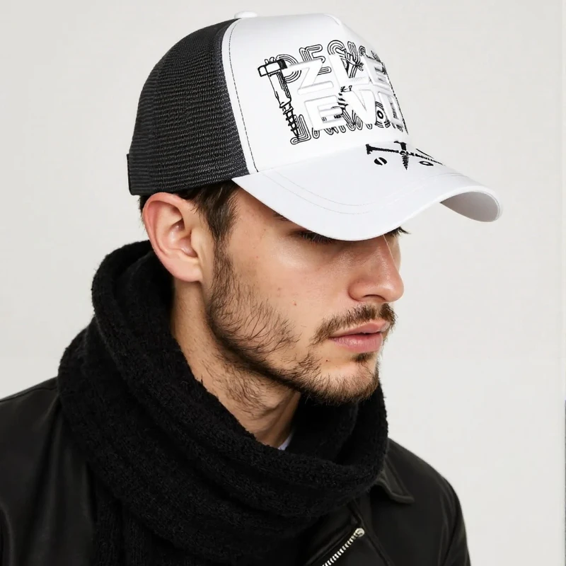 

High Top Baseball Cap Men Summer Mesh Breathable Driver Hat Women Casual Gorras Black White 2 Colors