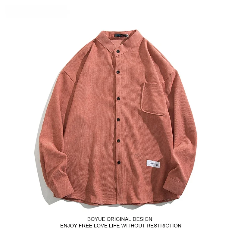 

Boyue Casual Loose Velvet irt Hong Kong Sle Lazy Faion y Versatile Long Sve Winter irt for Teenage Boys