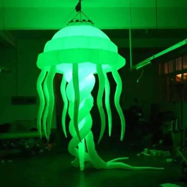 Medusa inflable de iluminación hermosa colgante con LED para techo de discoteca o decoración de fiesta musical