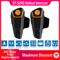 BT-S2NS Motorcycle Bluetooth-Compatible Helmet Headset Intercom Waterproof Multi Interphone FM MP3 1000M Intercomunicador