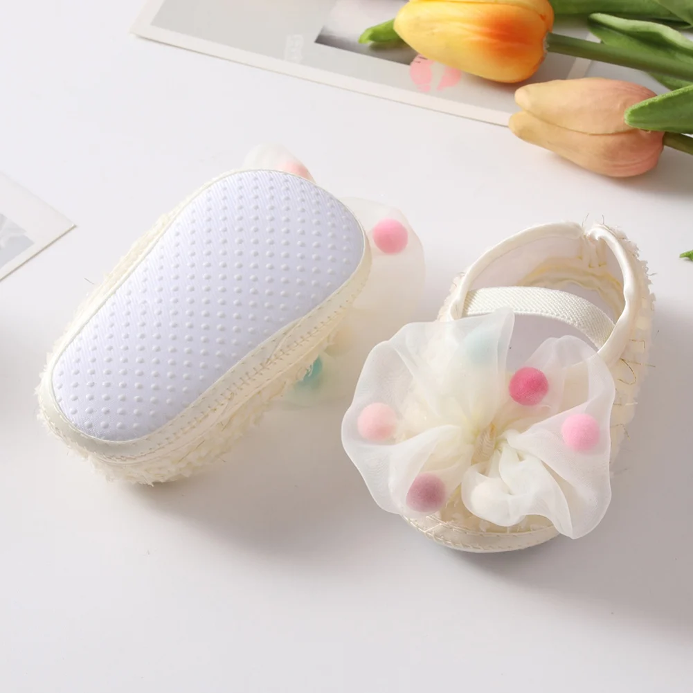 Sepatu bayi perempuan 0-18 bulan, Set bando renda pita putri untuk baju pernikahan bayi baru lahir balita pertama kali berjalan