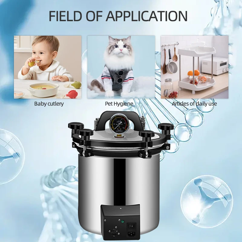 2KW 24L sterilization pot portable Steam autoclave 24 liter sterilizer medical sterilizing machine for salon