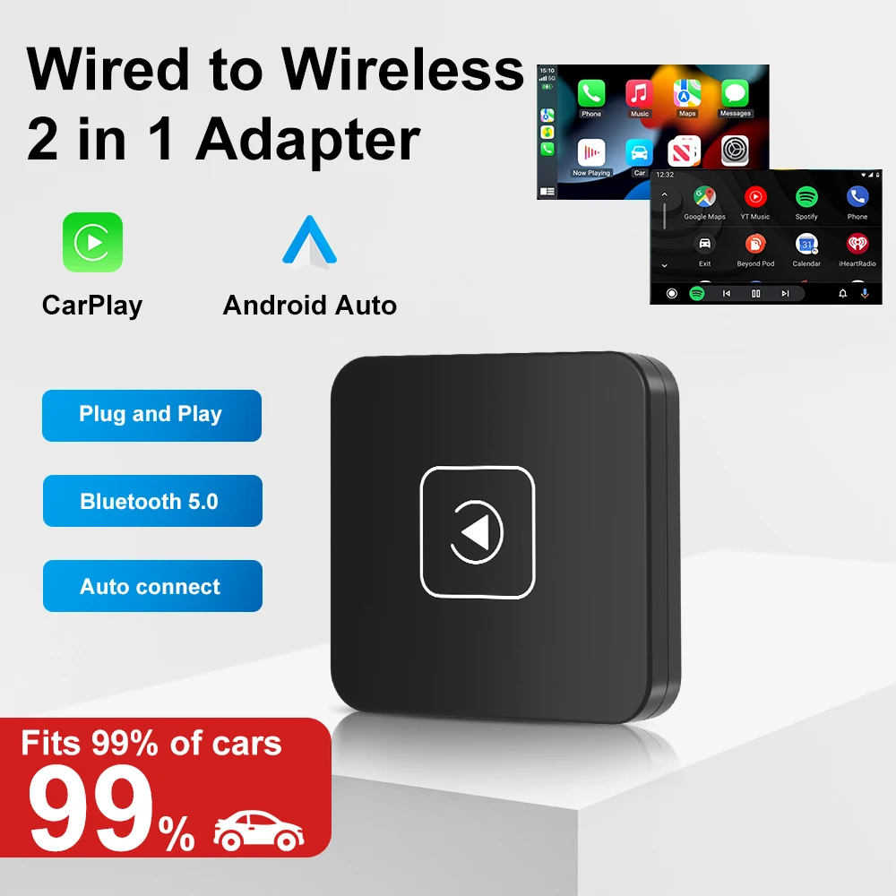 Wireless Carplay Adapter Android Auto Car Intelligent Systems WIFI Box for Car Radio with Wired Connect Universal CarPlay