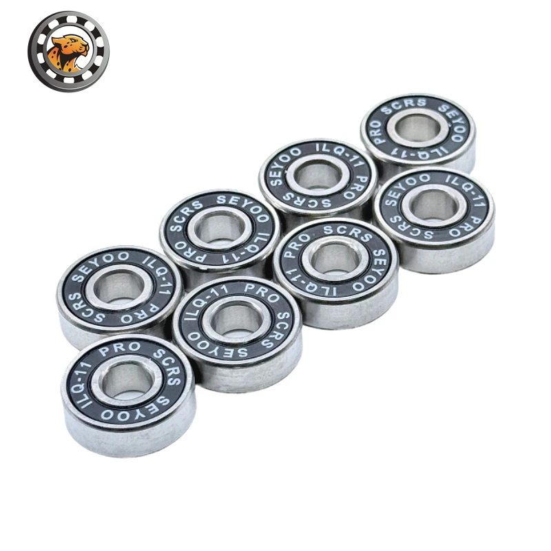 

8PCS/Set 608RS ILQ-11 Black Seal Bearing ABEC-9 Skateboard Scooter 608 2RS Ball Bearing Miniature Roller Ball Bearings Kit
