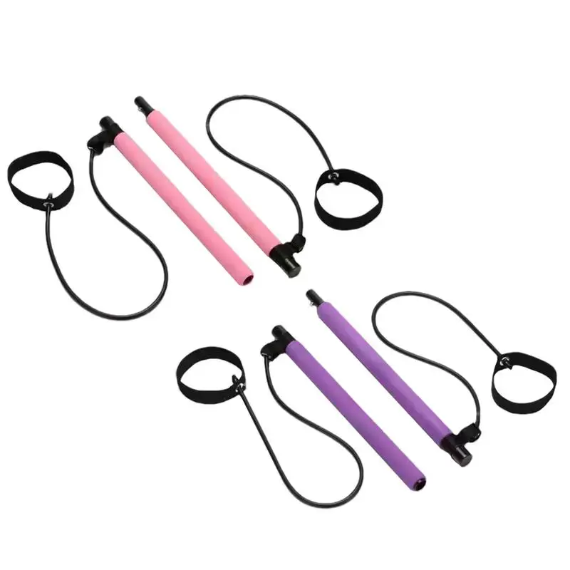 Pilates Bar Kit Elastic Fusion Bar Pilates Stretch Lightweight for Sculpting Easy Installation Multifunctional Portable Fitness