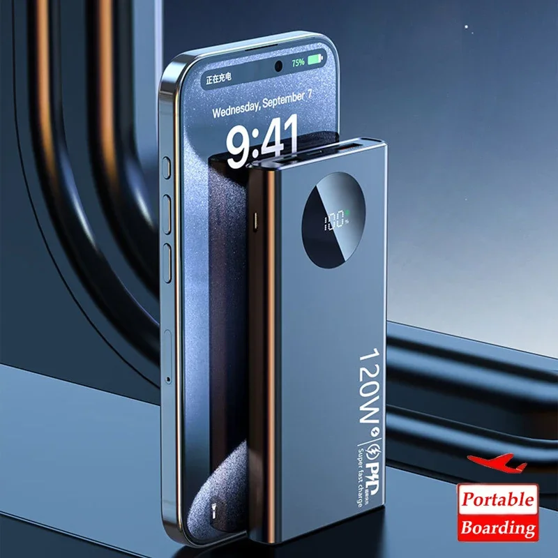 Xiaomi 120W 50000mAh Power Bank PD carga súper rápida banco de energía portátil batería externa de gran capacidad con pantalla Digital