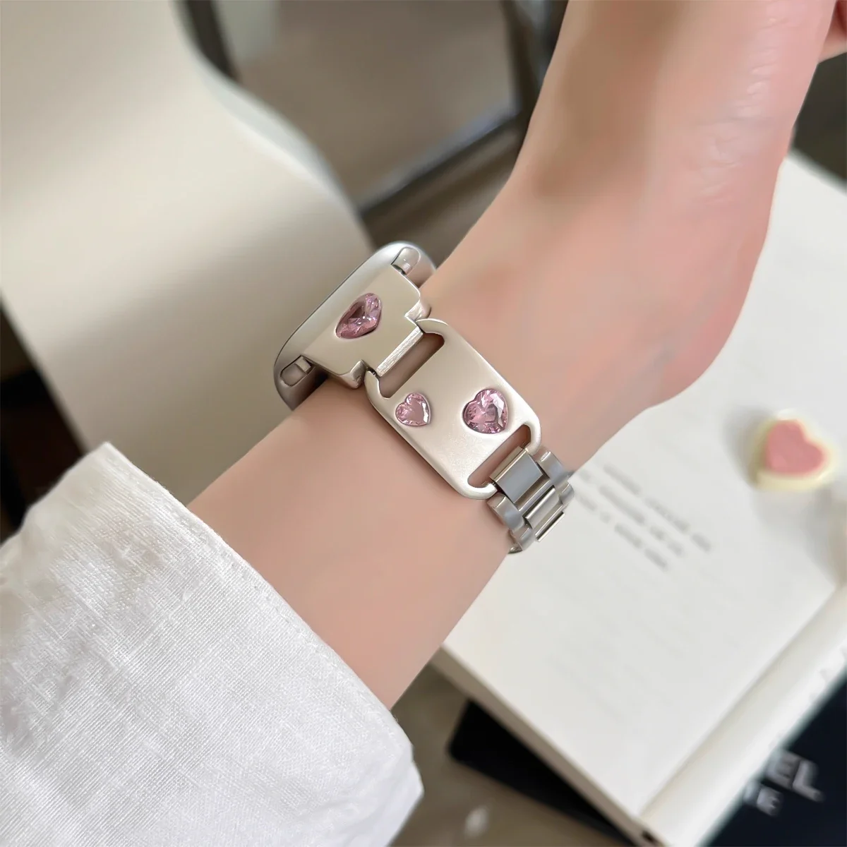 الحب القلب ستار اللؤلؤ الفولاذ المقاوم للصدأ حزام ل أبل ساعة S11 10 46 مللي متر 42 مللي متر ساعة معدنية Baracelet ل S9 8 7 45/44 مللي متر الترا 49 مللي متر #5