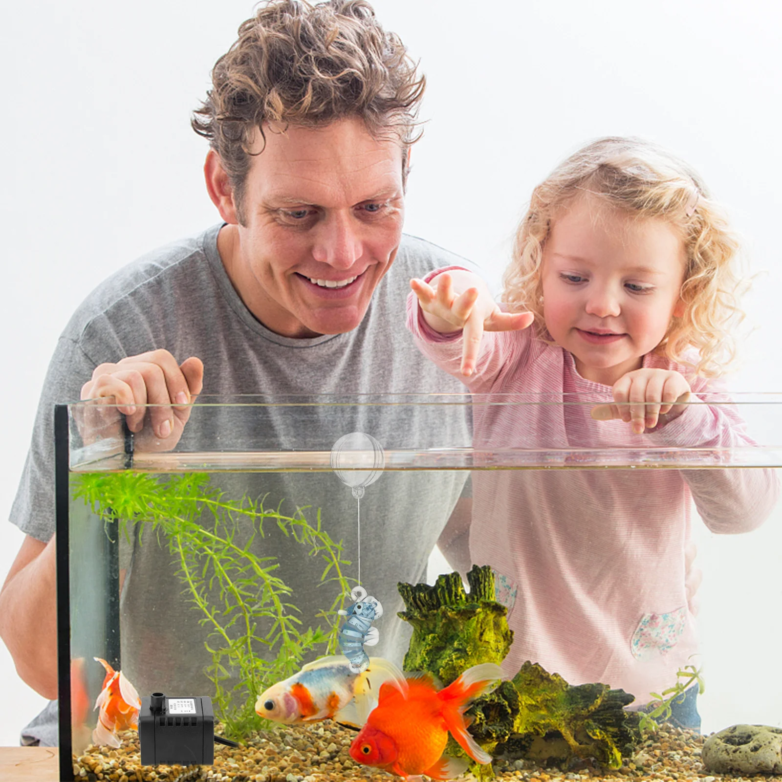 

Glass Fake Fish Aquarium Floating Ornament Glowing Sea Horse Decor For Fish Tank Indoor Water Garden Decoration