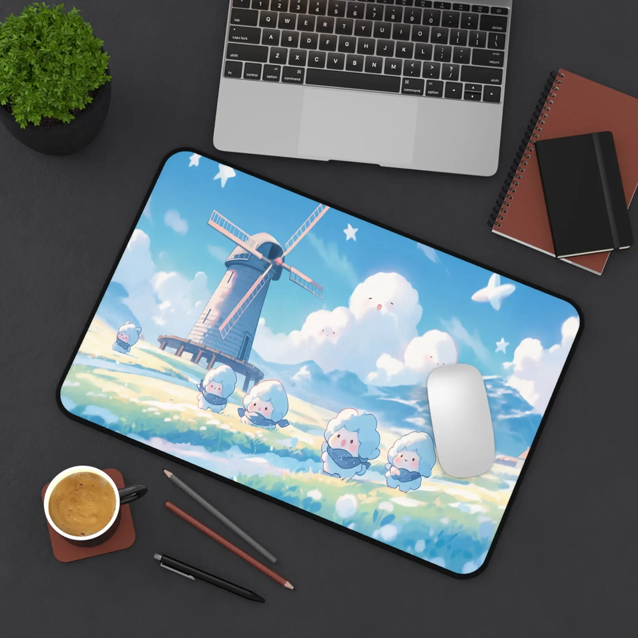

Cute Anime Table Mats, Cute Sheep Mouse Pad, Cute Anime Landscape Table Mat for Anime Lovers, Beautiful Keyboard Game Mat