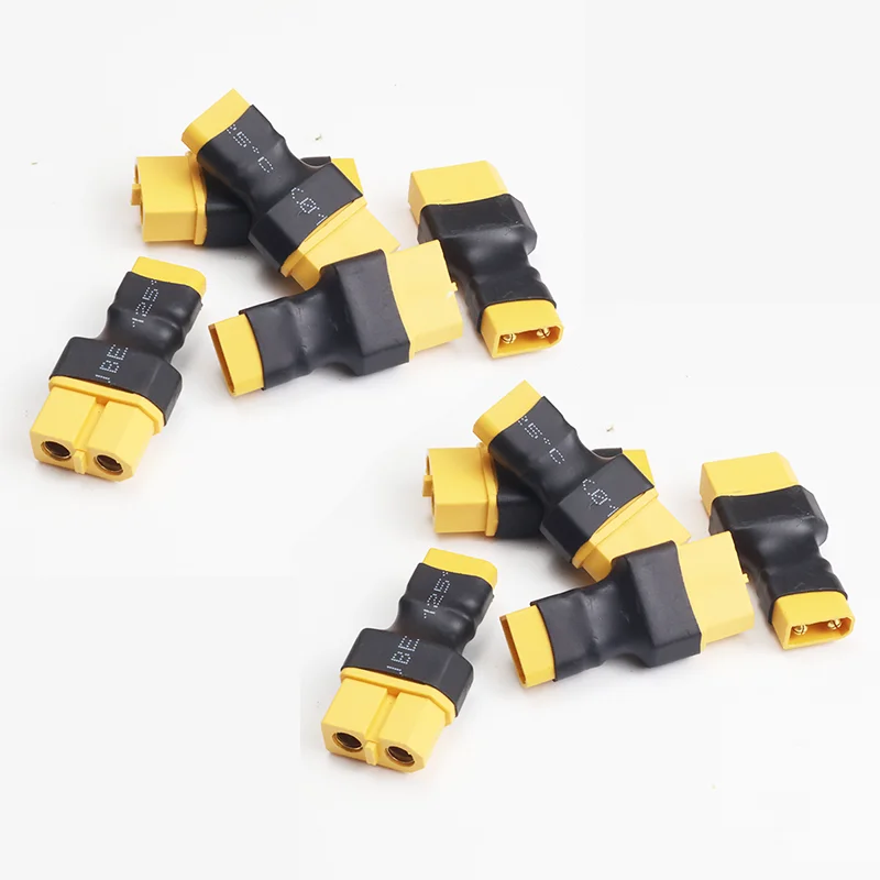 محول موازي 5 قطعة XT60 إلى XT30 محول موصل ذكر/أنثى التوصيل تحويل لاستبدال بطارية ليثيوم ESC توسيع