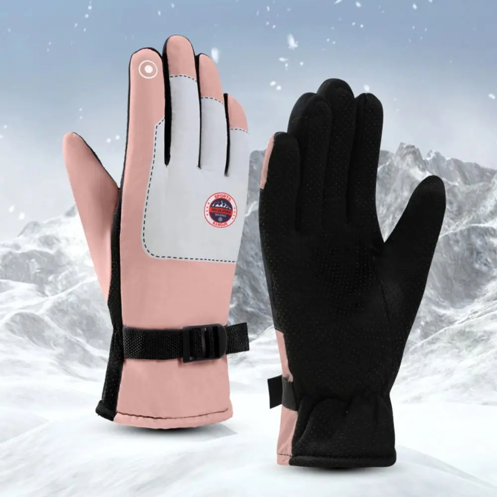 الشتاء يندبروف قفازات التزلج شاشة تعمل باللمس الدفء سميكة قفازات ركوب الدراجات البوليستر لينة الدافئة في الهواء الطلق القفازات النساء
