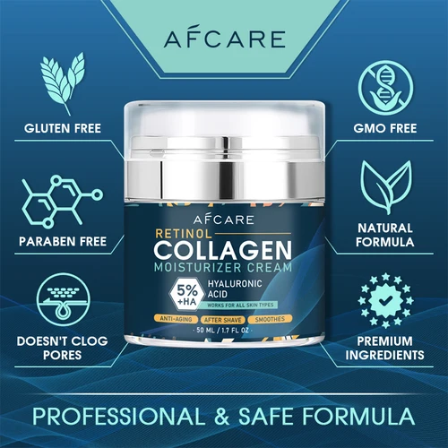 Imagen 2 del producto Crema reafirmante de levantamiento instantáneo de Retinol para hombres, crema facial eliminadora de arrugas de colágeno, hidratante, blanqueador, ilumina la piel, productos