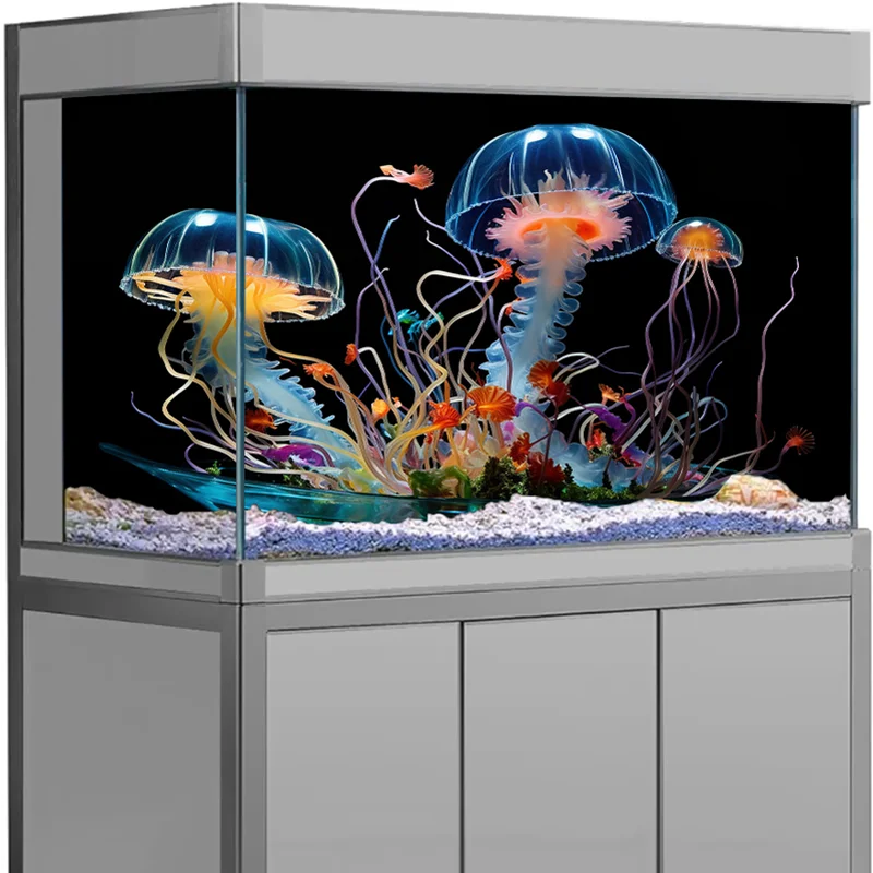 

Fish Tank Decor Aquarium Background Sticker,3D Underwater Landscape Fish Tank Backdrop Decorations PVC aquarium accesories