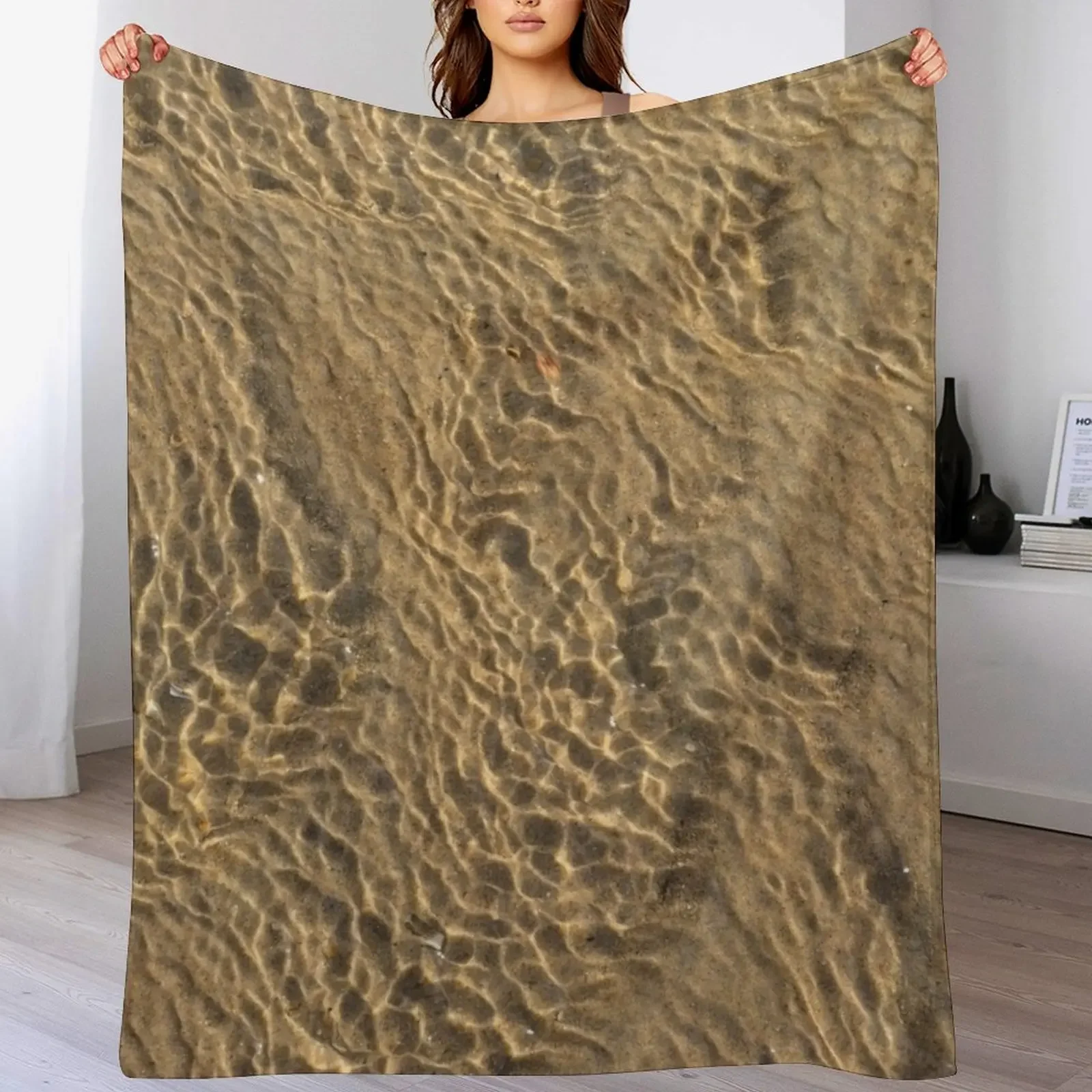

Patterns in sand and shallow water Throw Blanket Luxurious Soft Blanket Holiday Gift for Family