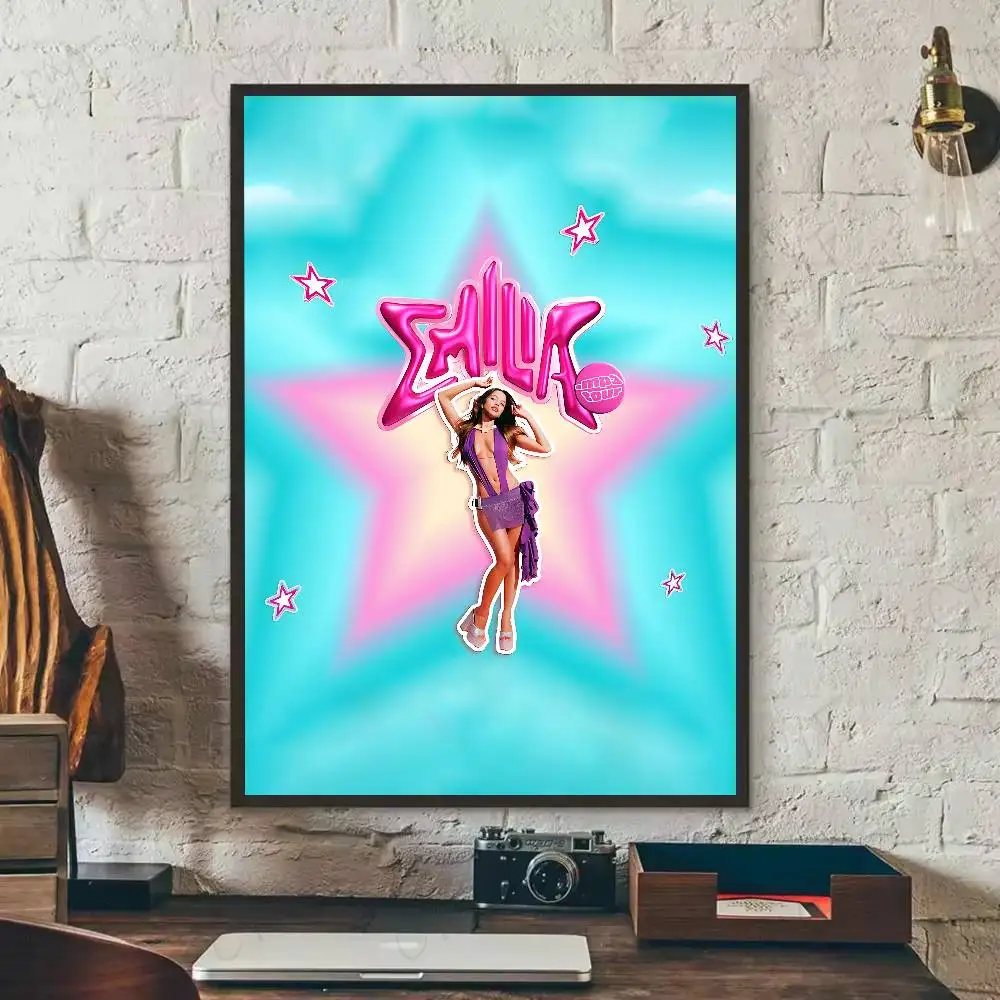 المغني إميليا Mernes Mp3 ملصق معرض يطبع ذاتية اللصق ديكور المنزل الديكور صور مطبوعة للحوائط غرفة المعيشة ملصق