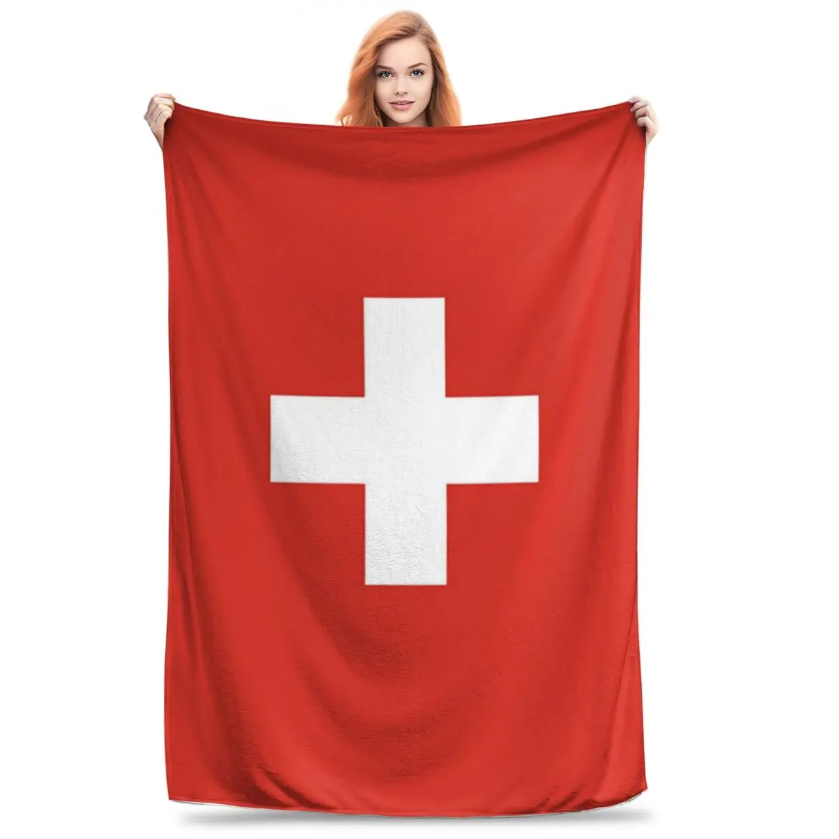 Swiss Switzerland Flag Blanket Fleece Super Soft Sofa Throw Blankets For Home Bedroom Office Throws Bedspread Quilt