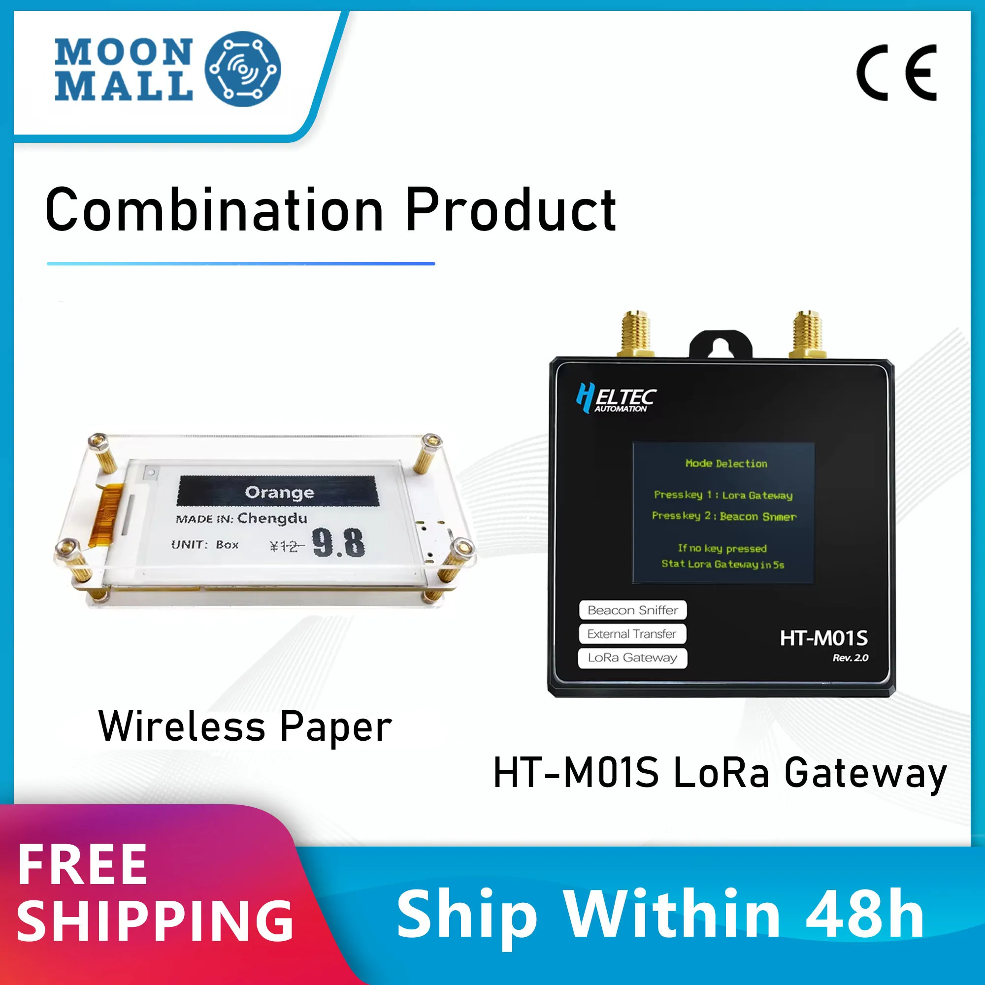 Heltec  LoRaWAN E link  Epaper Tag Display ESP32 BLE HT-M01S LoRa Router Ethernet WiFi Gateway 868 915MHz Hotspot Cloud Platform