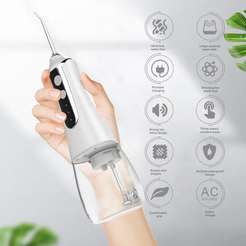 Portable Oral Irrigator Water Flosser Dental Water Jet Tools Pick Cleaning Teeth 300ML 5 Nozzles Mouth Washing Machine Floss