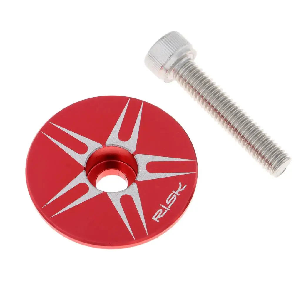 Universal Aluminum Alloy Bicycle Headset Stem Top Cap Headset Screws Road Mountain Bike Cycling Accessories 1/8 inch 28.6mm