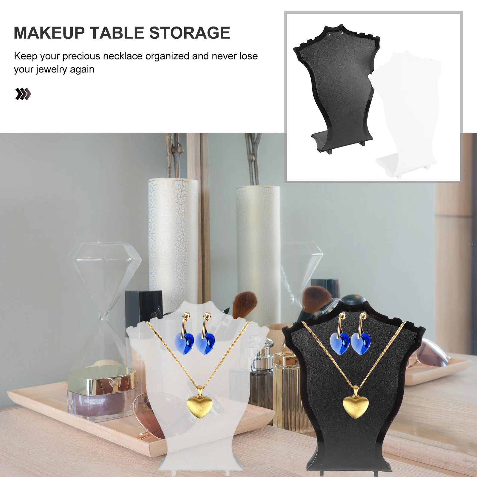 

2pcs Necklace Display Bust Stand Jewelry Holder For Necklace Jewelry Display Stand Holder Home Retail Store Organizer