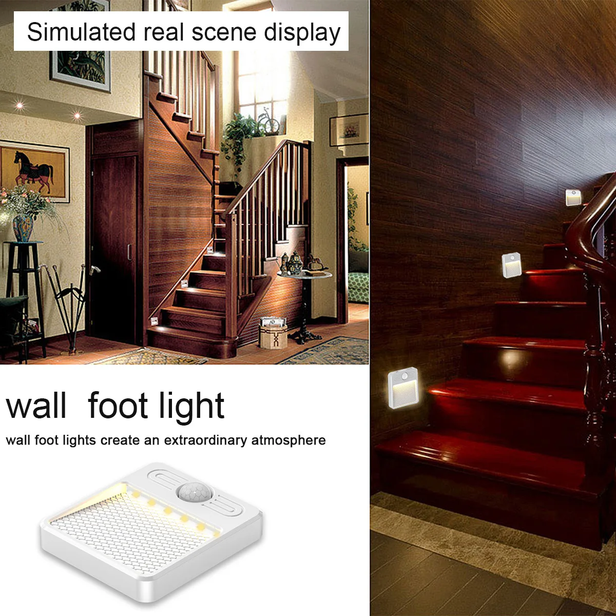 USB charging infrared human body sensing LED wall lamp with multiple adjustable levels for home corridor cabinet lights