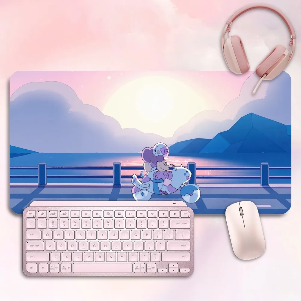 Cartoon B-Bee And P-Puppycat Mousepad Computer Laptop Extended Mouse Mats Large Rubber Keyboards Table Mat