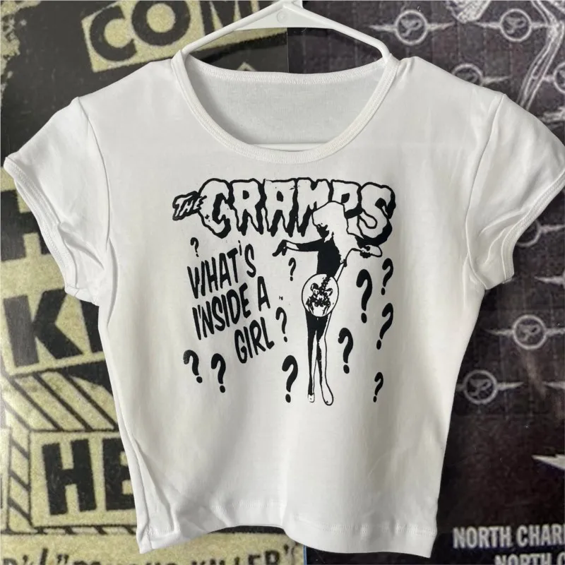 

Y2k Top for Women Women's Cropped Emo Clothing Female Star Girl Y2k Tops Goth Grunge Clothes Kpop Graphic T Shirts Gothic Kawaii