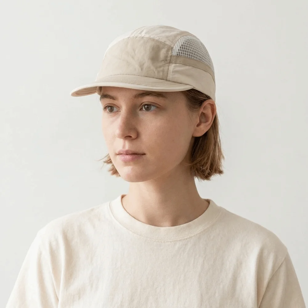 Einfarbige Baseballkappe mit flachem Schirm, schnelltrocknend, atmungsaktive Herren-Sommermütze im koreanischen Stil, Outdoor-Schirmmütze – Detail 3