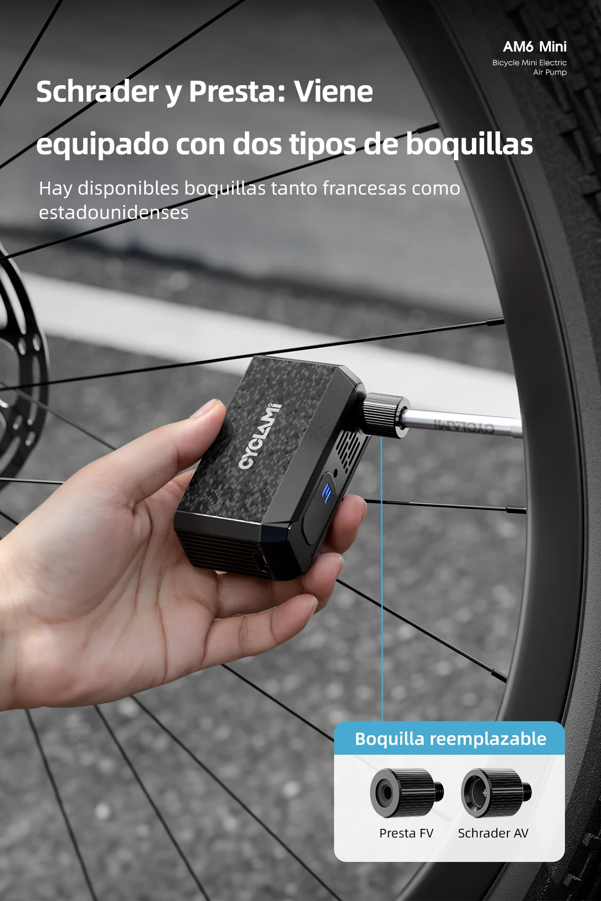 Inflador eléctrico CYCLAMI AM6 – 130 PSI Inflador eléctrico CYCLAMI AM6 – 130 PSI
