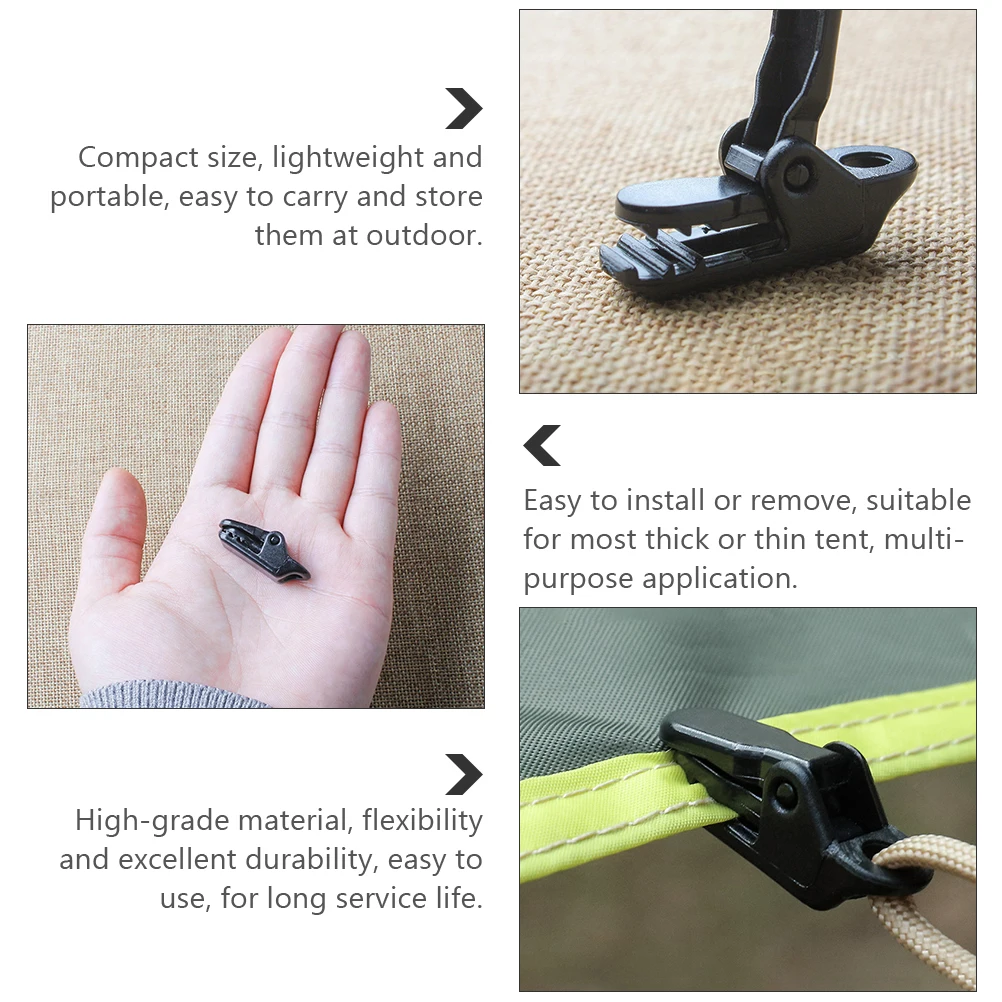 

20pcs Tent Clips Alligator Clamp Thick Thin H Plastic Fixing Camping Multipurpose Tent Fastener Durable Outdoor Hardware