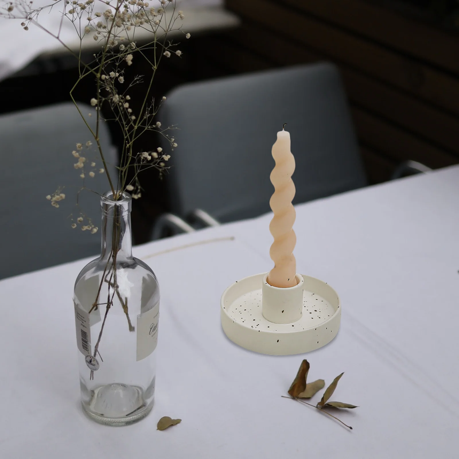 حامل شمعدان من السيراميك، مظهر أنيق، مناسبة واسعة قابلة للتطبيق، ديكور مطعم المنزل، دعم شموع عمود مسطح القاع
