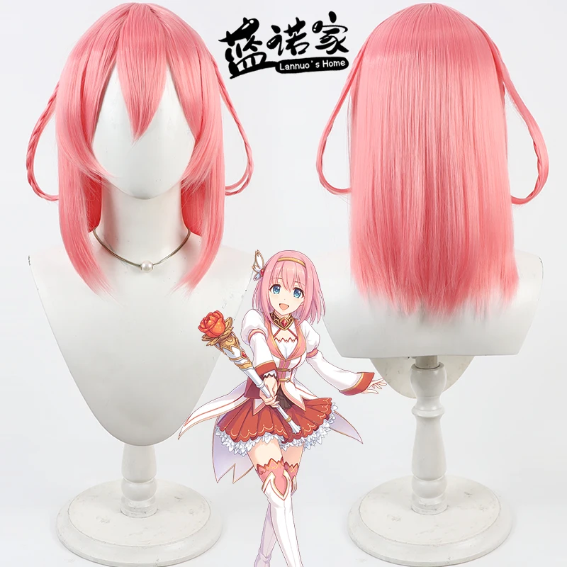 Peluca de Cosplay de princesa Connect Re Dive Yui Cos, accesorios para fiesta de Carnaval y Halloween, pelo sintético de fibra resistente al calor + gorro de peluca