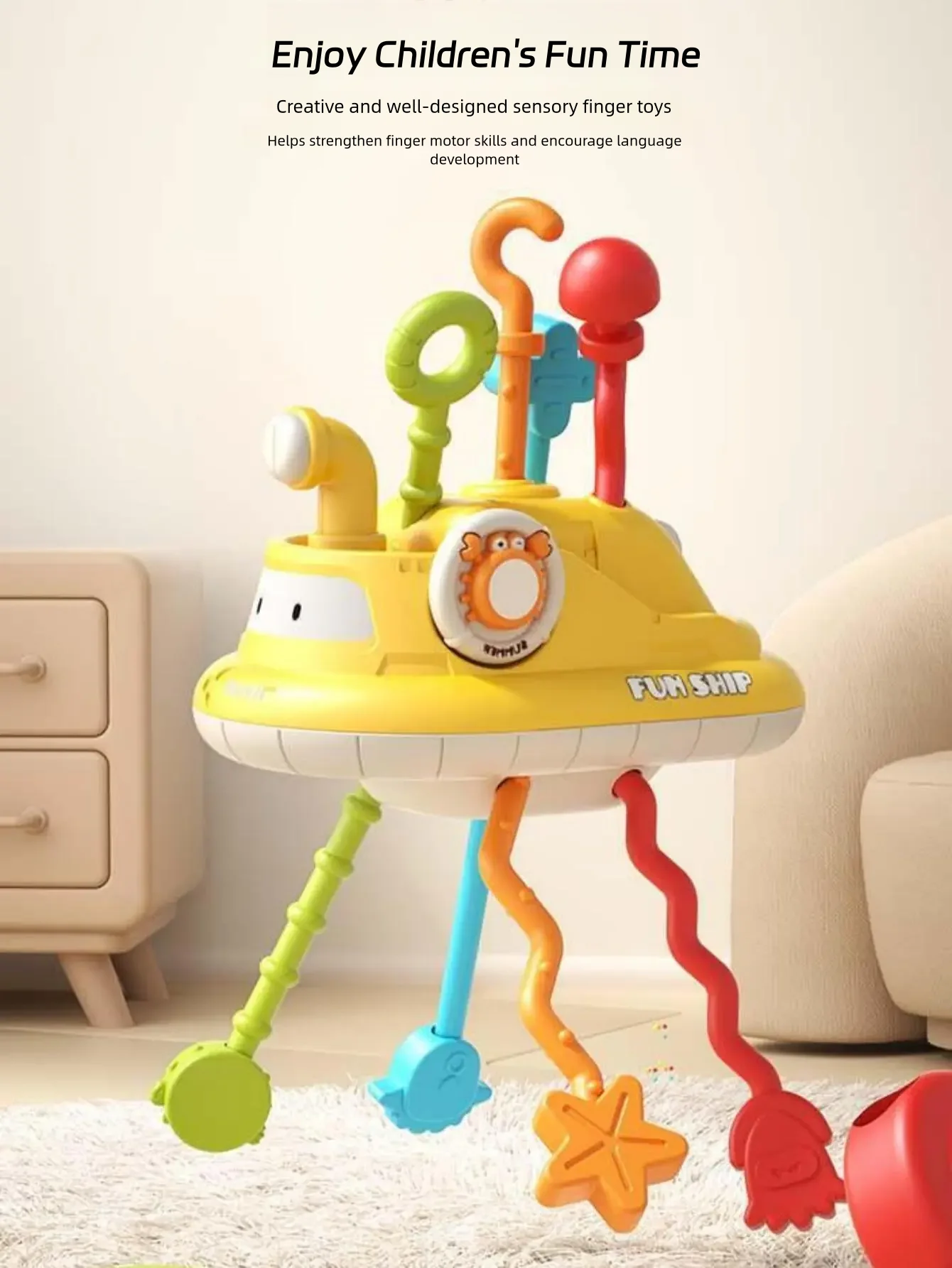 Jouets mentaires oriels Montessori pour bébés de 1 à 3 ans, couleurs aléatoires, ULcôtelée en silicone, jouet de dentition, petit bateau, 0 à 12 mois